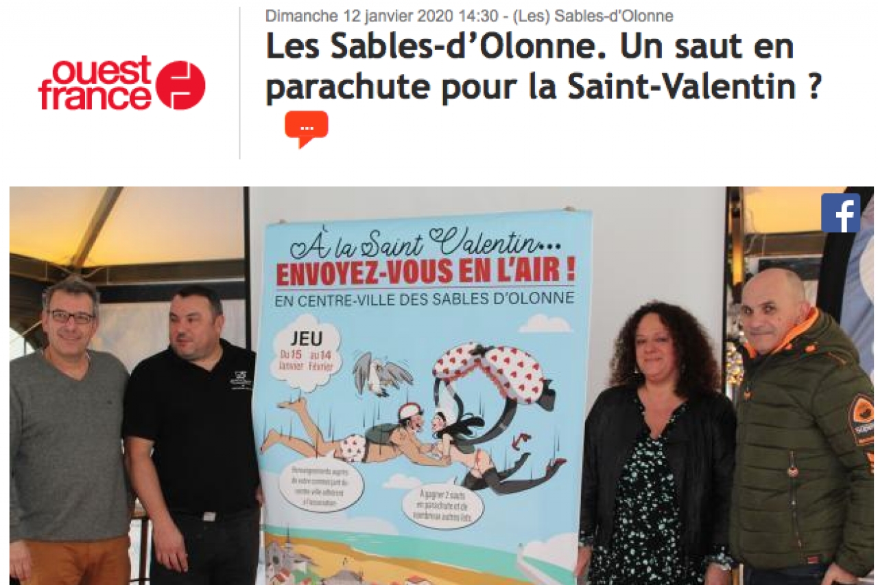 OCA des Sables d'Olonne : Saut en parachute St valentin