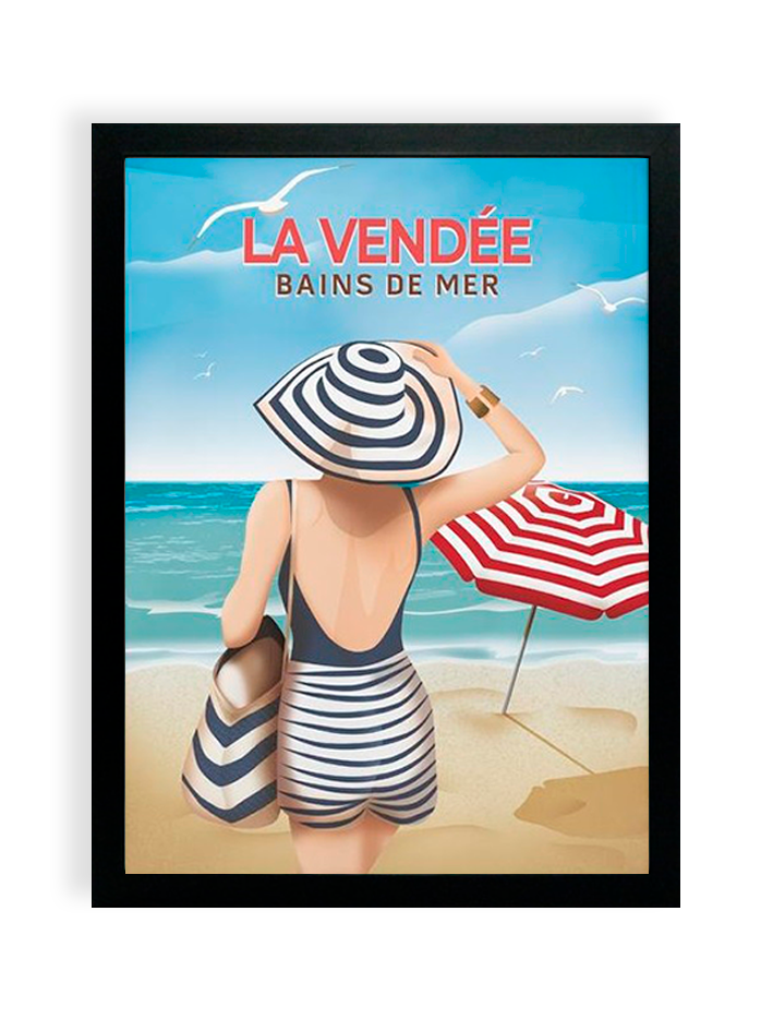 300 PIXELS - OCA des Sables d'Olonne : Affiche Bains de mer en Vendée